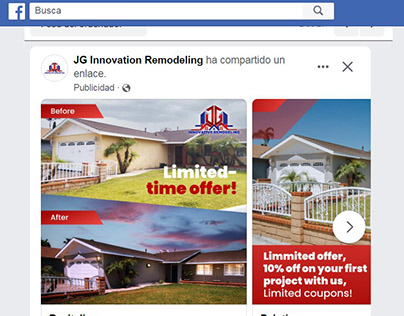 Content creation and ads for JG Innovative California.