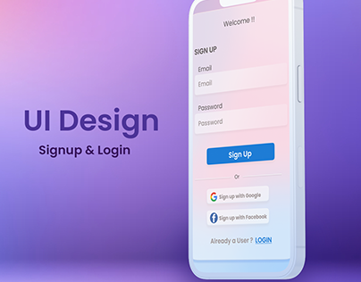 Signup & Login Screen UI Design