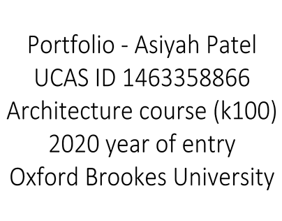 Oxford Brookes University Portfolio Application