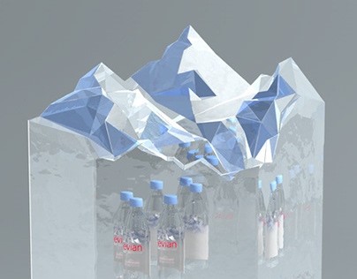 Evian stands and gifts