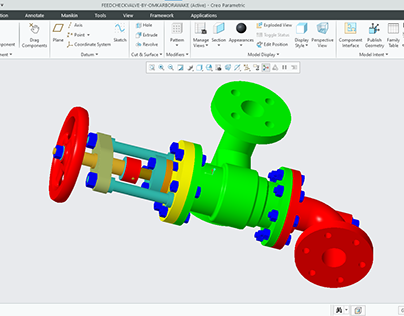 Design of Feed-Check Valve in Creo Parametric