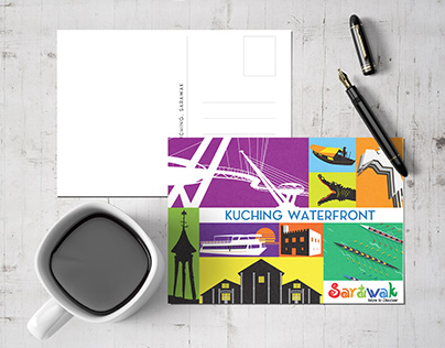 Kuching Waterfront Postcard