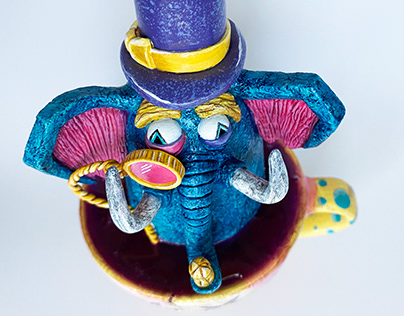 Teacup Elephant Art Toy