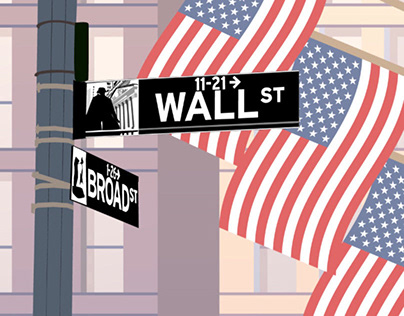 Wall Street sign vector illustrations