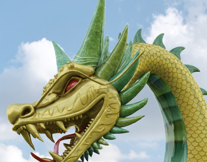 Dragon Sculpt for Kung Fu Panda at Dreamworld