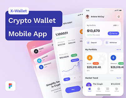 X-Wallet l Crypto iOS App UI Design
