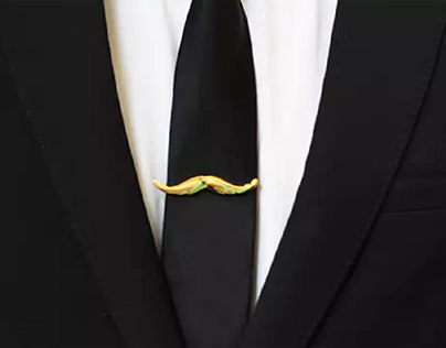 Classic Moustache Tie Pin | Tie Clip | Lapel Pin