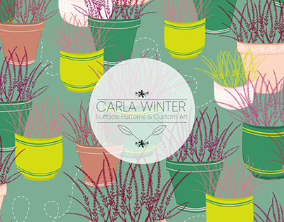 Potted Heather Seamless Pattern