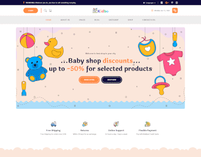 Baby shop & Kids store -- PSD Website Landing Page