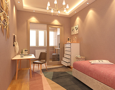 Girl bed room & Dressings room design