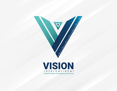 شعار شركة معدات قياس مساحية- Vision company logo