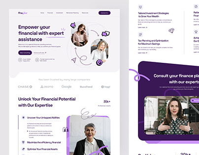 Finayour financial consultant: Landing page, Home page