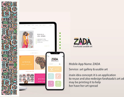 ZADA mobile app UI