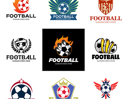 Football tournament logo design collection