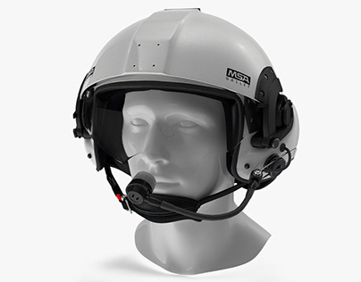 Project 3ds max: LH350 helicopter pilot helmet