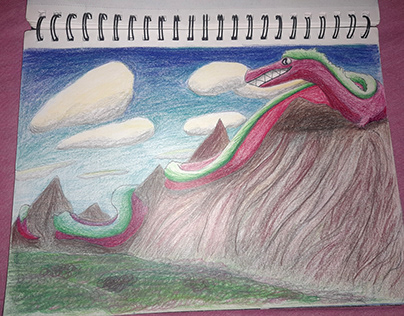Red drago on the mountian