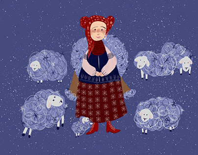 Illustration Owner of snow sheep