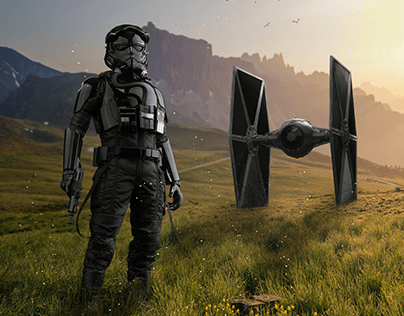 Tie Fighter Pilot stranded in a planet.
