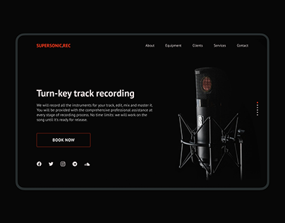 Landing Page for Recording studio