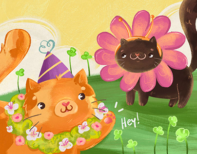 Fun cat party✨Picture Book Illustration