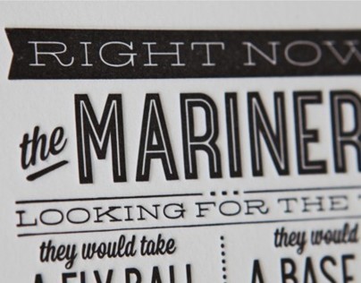 Letterpress Quote Poster Seattle Mariners