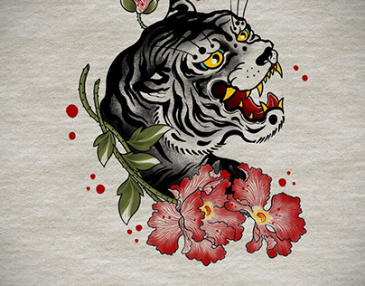 Tiger,tattoo,poppy,artwork