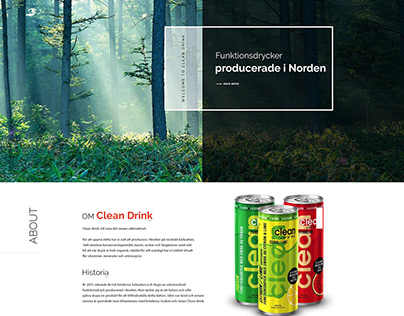 Web Design -Clean Drink - a Swedish Energy Drink Brand