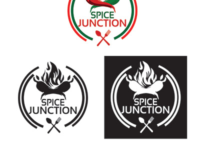 Spice Junction logo with Black and White Colour