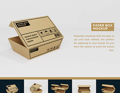Paperbox Carboard Mockup easy to use