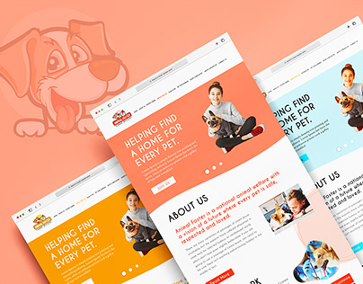 Animal Foster website landing page UI design