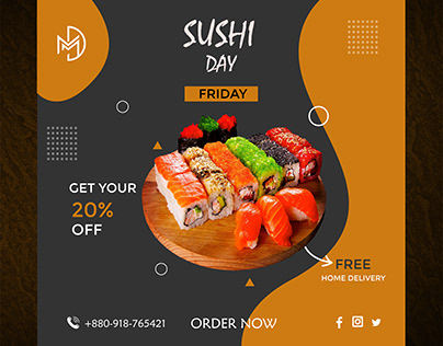 Sushi II Social media post design.