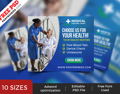 Healthcare Web Ad Banner Set PSD