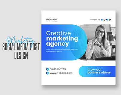 Creative marketing agency social media post design