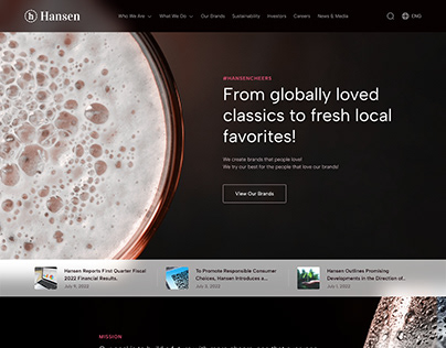 Beverage Manufacturing Company Website Design