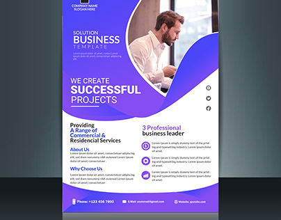 simple modern corporate professional business flyer.