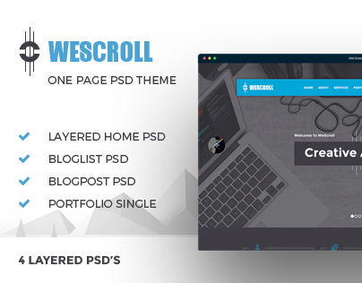 WeScroll One Page PSD Theme