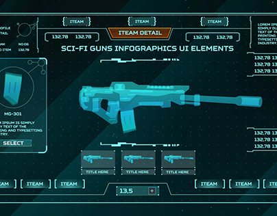 Infographics Gun-Sci fi Custom UI Elements