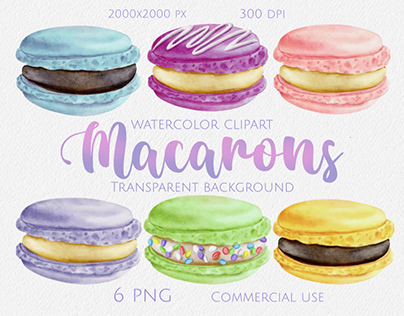 Watercolor macarons
