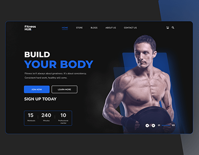 Fitness Landing page - Hero Section Exploration