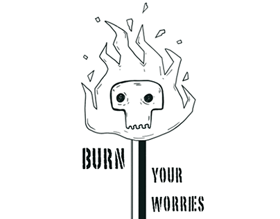 Burn your worries away sticker