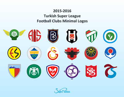Turkish Super League Football Clubs Minimal Logos