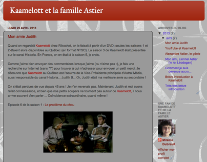 Blog - "Kaamelott et la famille Astier"