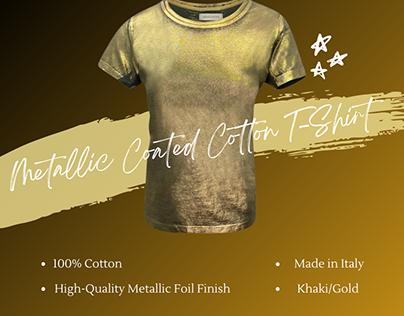 Metallic Coated Cotton T-Shirt by Madison Maison