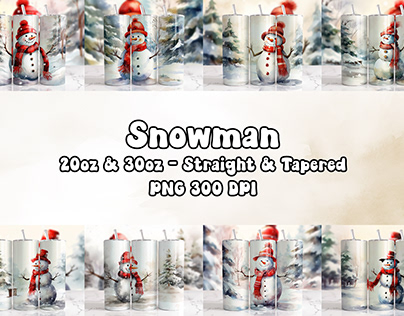 Snowman 20oz & 30oz Tumbler Wrap - Bundle