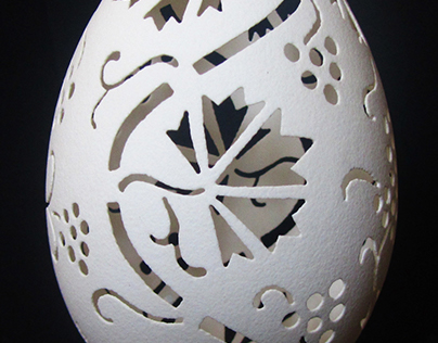Carving on egg shells 2, vine