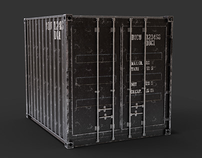 10Ft Cargo Container - Black - Dirty