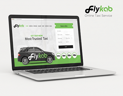 flykab online taxi service logo presentation