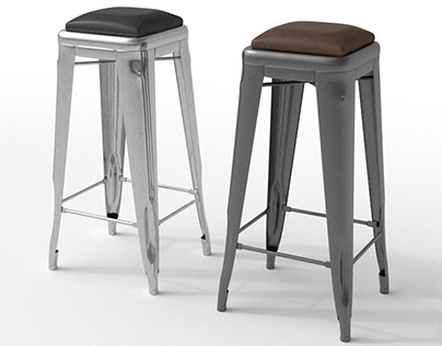 Tolix Stool (with Leather Seat)