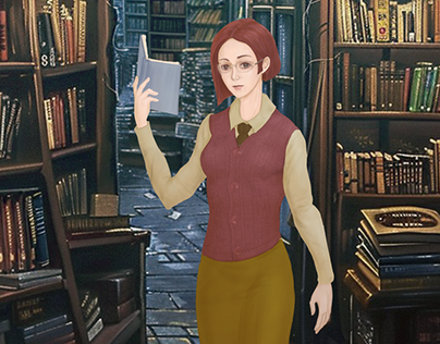 An RPG character concept - a bookshop owner