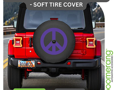 Spare Rigid Tire Covers - Purple Peace Sign